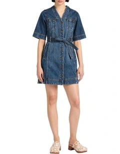 Bennet Denim Mini Dress in Elle Blue