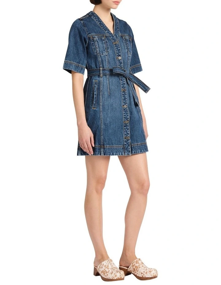 Bennet Denim Mini Dress in Elle Blue image 2