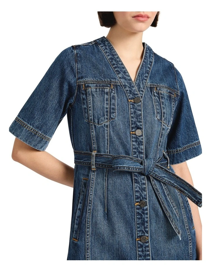 Bennet Denim Mini Dress in Elle Blue image 3