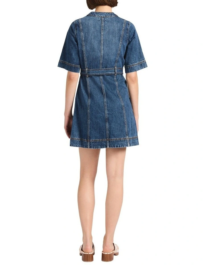 Bennet Denim Mini Dress in Elle Blue image 4