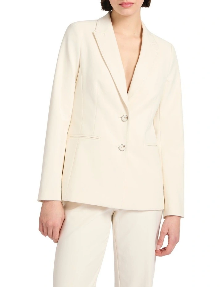 Austen Tailored Blazer in Off White image 2