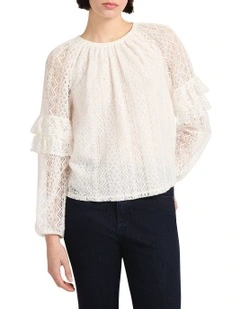 Lydia Lace Blouse in Ivory