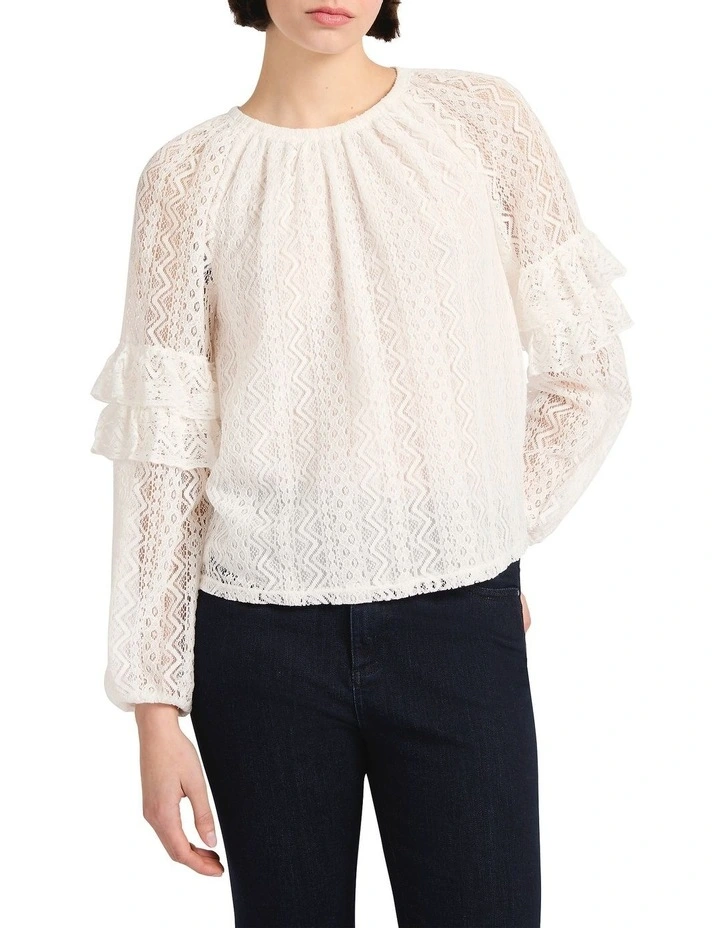 Lydia Lace Blouse in Ivory image 1