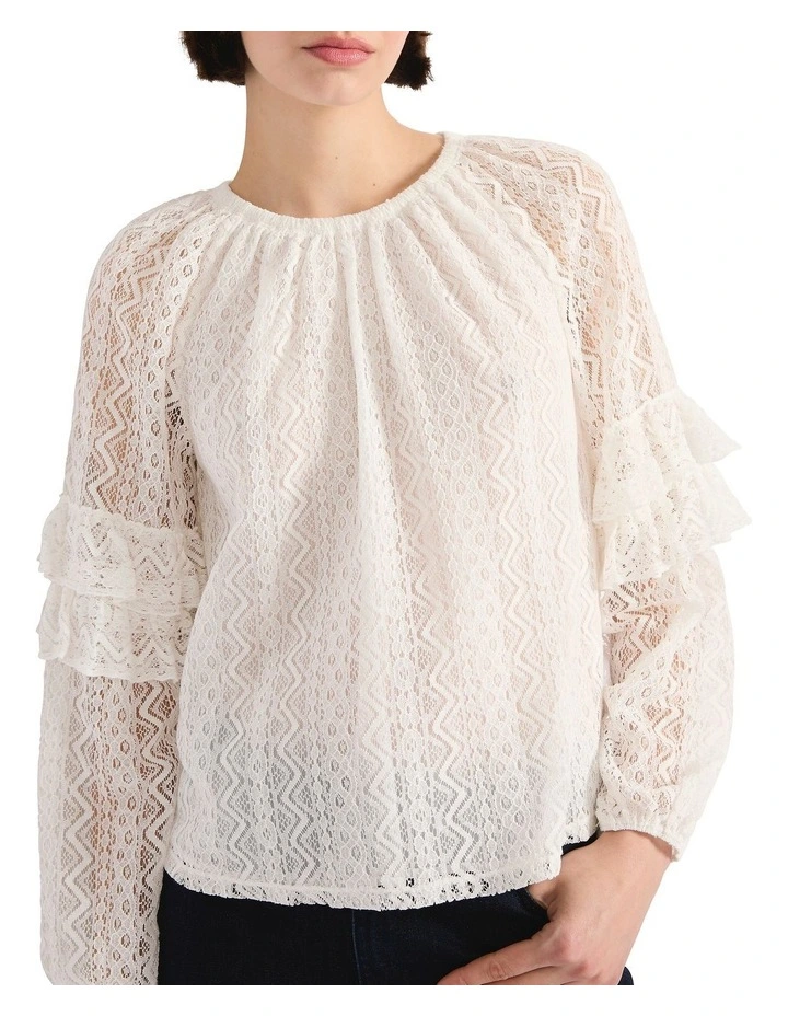 Lydia Lace Blouse in Ivory image 3