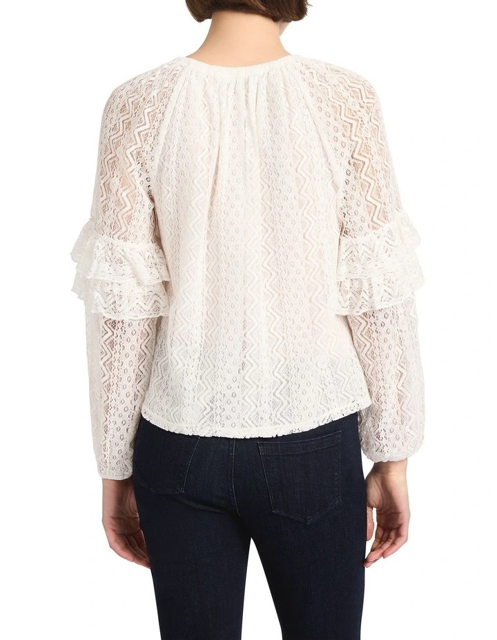 Lydia Lace Blouse in Ivory image 4