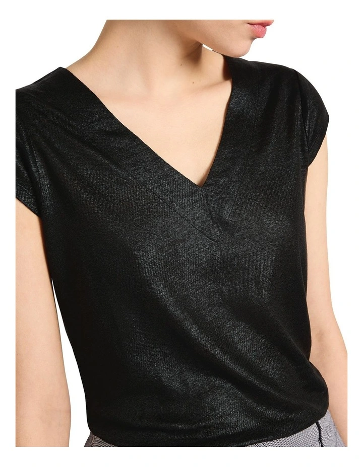 Afterglow Foil Linen Tee in Black image 3