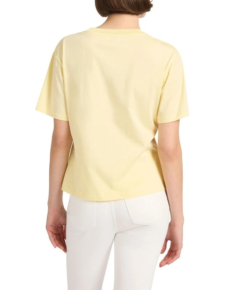 Cornelia Embroidered Tee in Butter image 4