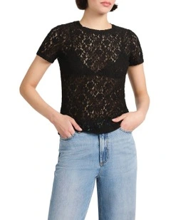Special Agent Lace Tee in Black