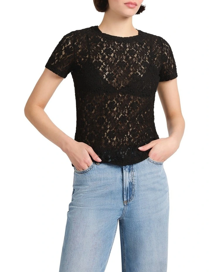 Special Agent Lace Tee in Black image 1