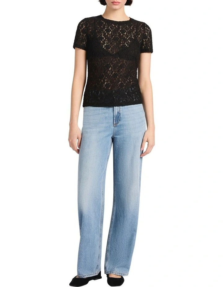 Special Agent Lace Tee in Black image 2