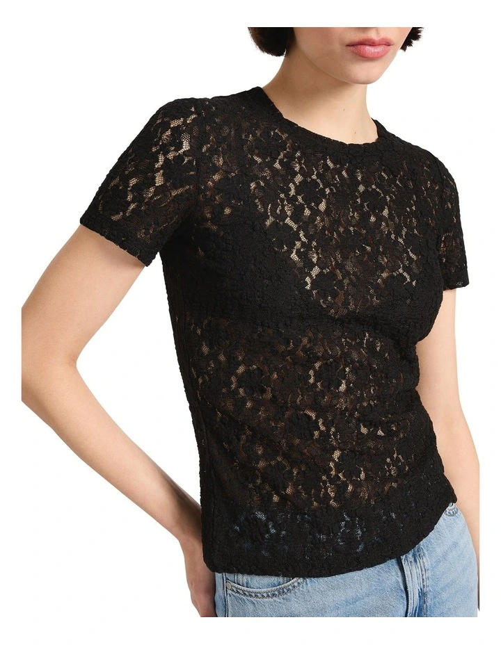 Special Agent Lace Tee in Black image 3