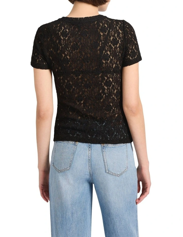 Special Agent Lace Tee in Black image 4