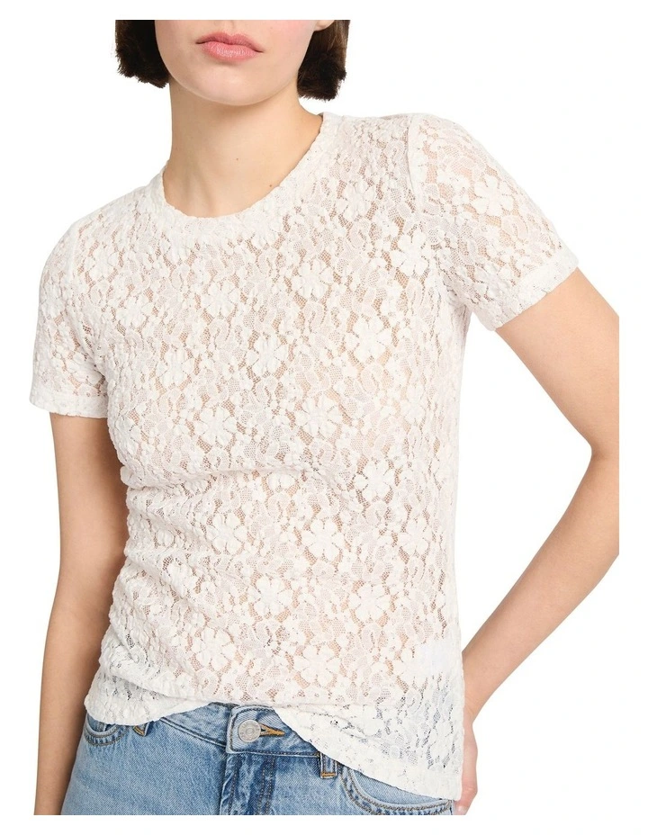 Special Agent Lace Tee in White image 3