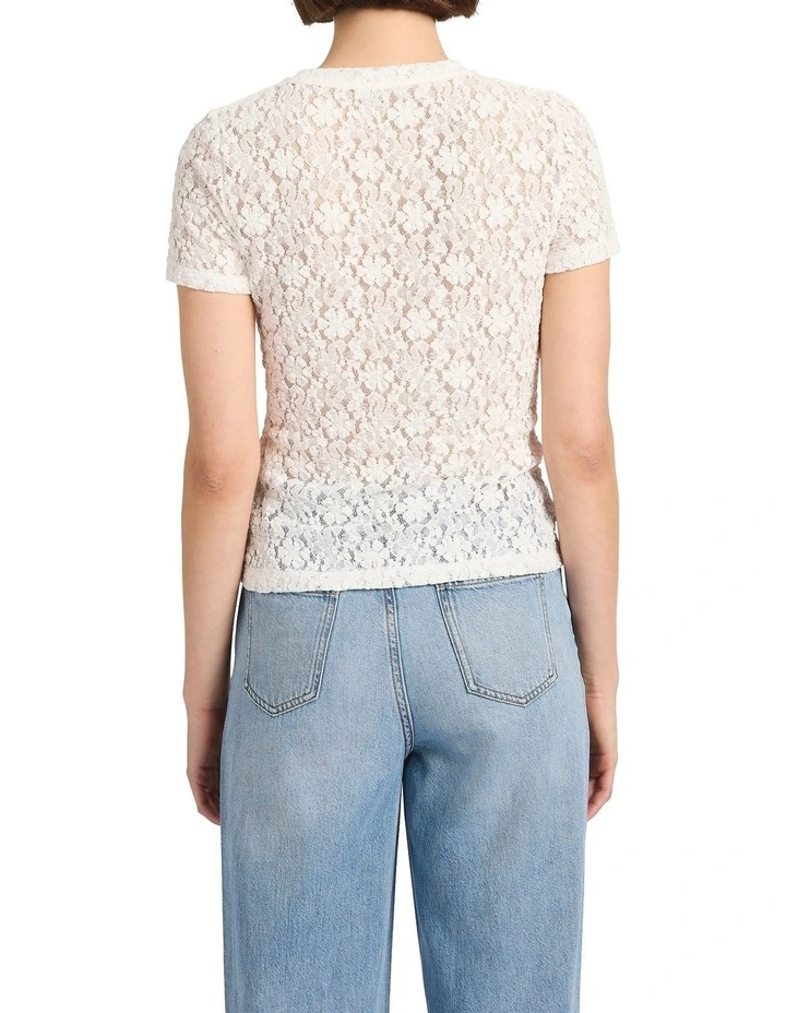 Special Agent Lace Tee in White image 4
