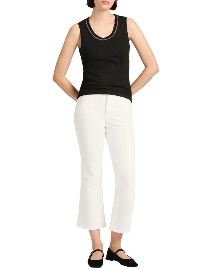 Agatha Lurex Trim Tank in Black image 2