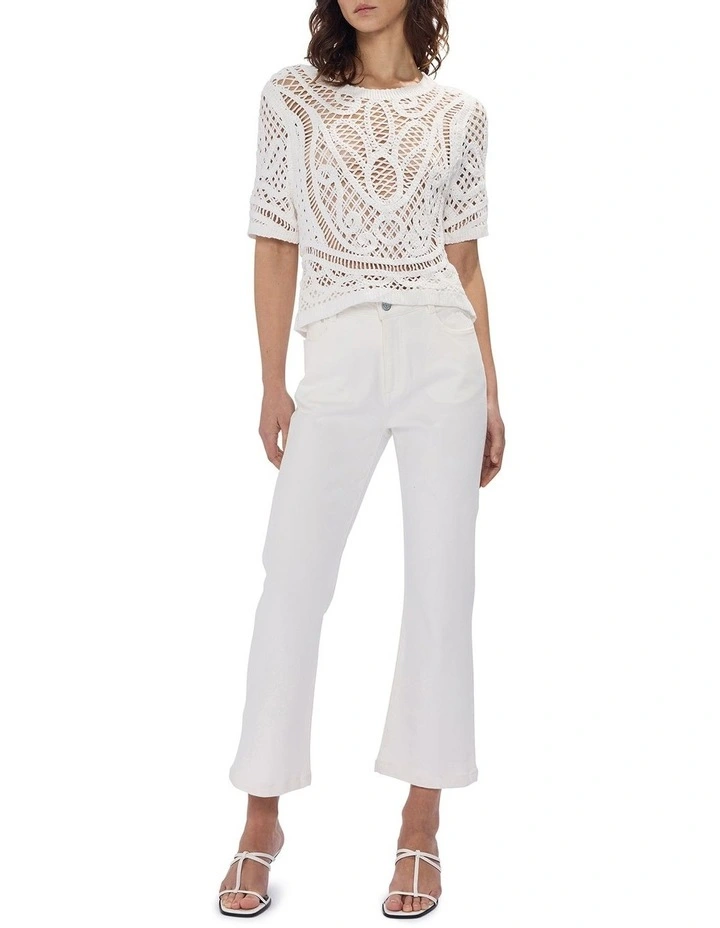 Cypress Crochet Top in Ivory image 2