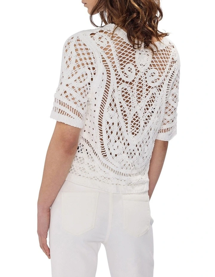 Cypress Crochet Top in Ivory image 4