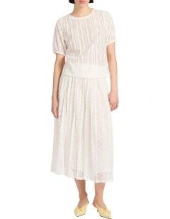 Lydia Lace Midi Skirt in Ivory