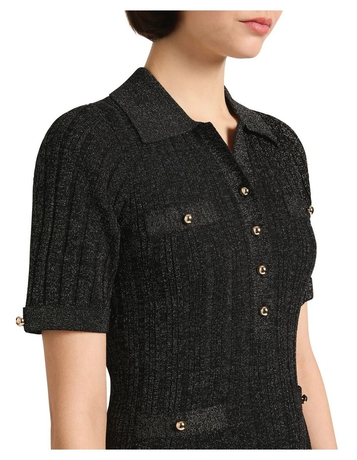Endless Night Knit Dress in Black Sparkle image 3