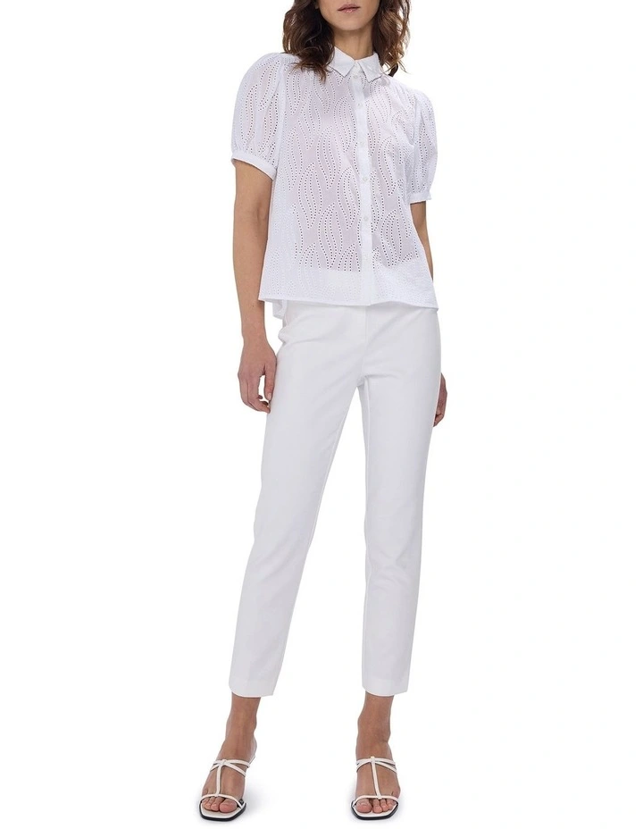 Poirot Cotton Top in Ivory image 2