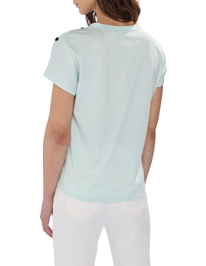 Ferguson Mercerised Cotton Tee in Sea Spray image 4