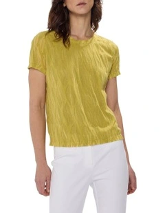 Puzzle Piece Textured Tee in Citrine Yellow