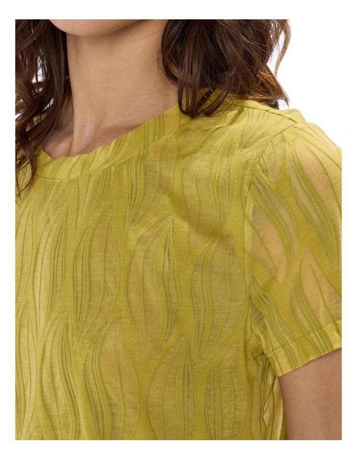 Puzzle Piece Textured Tee in Citrine Yellow image 3