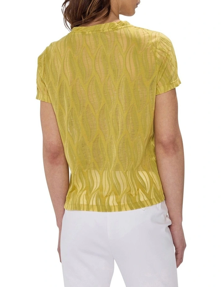 Puzzle Piece Textured Tee in Citrine Yellow image 4
