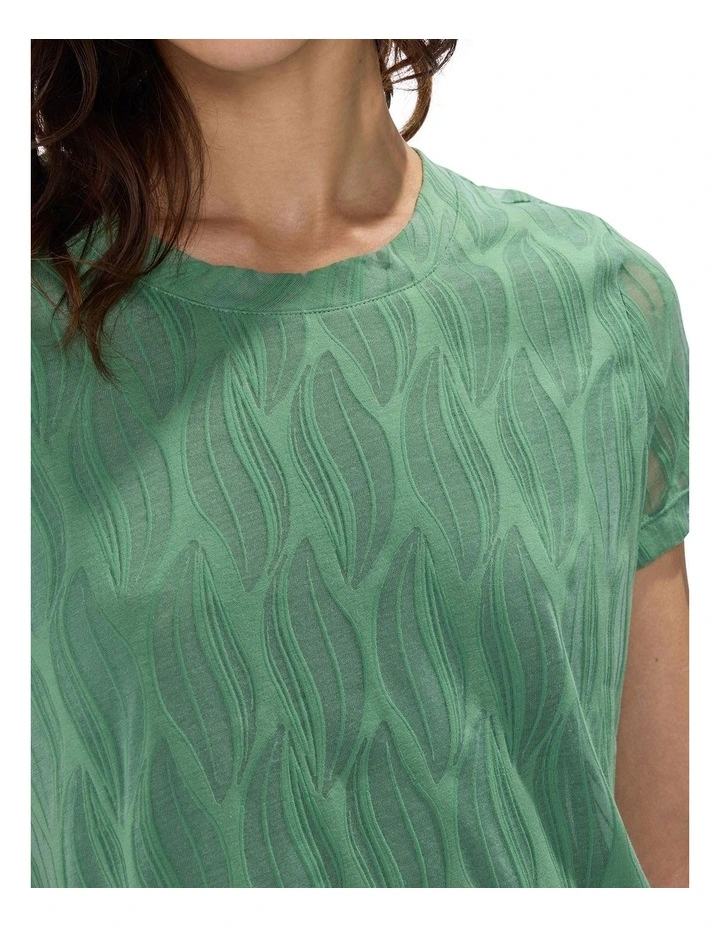 Puzzle Piece Textured Tee in Cactus Green image 3