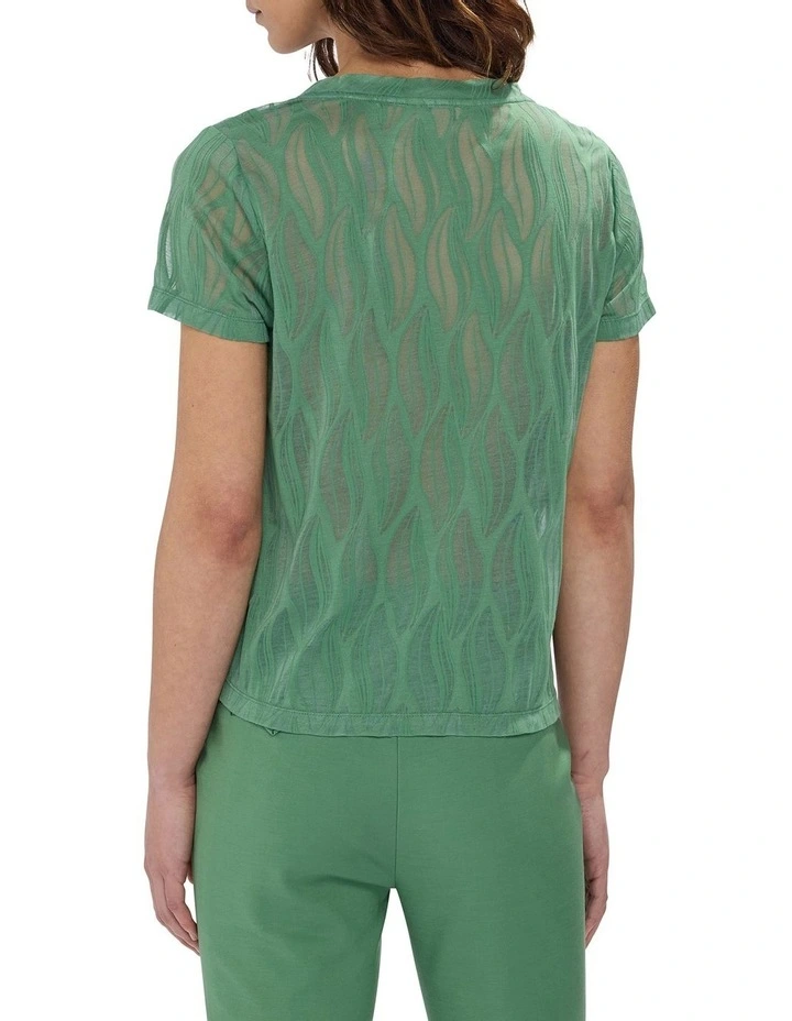 Puzzle Piece Textured Tee in Cactus Green image 4