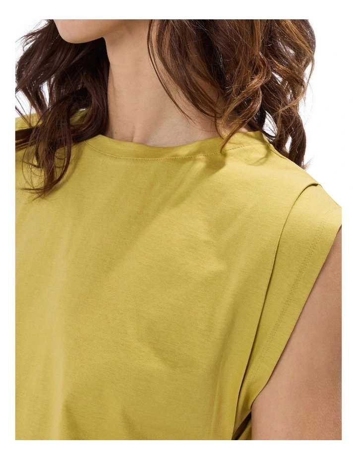 Darcy Mercerised Cotton Tee in Citrine Yellow image 3