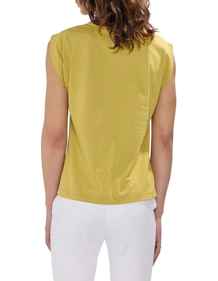 Darcy Mercerised Cotton Tee in Citrine Yellow image 4