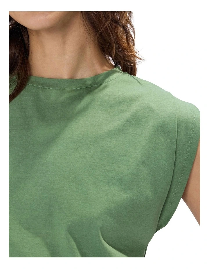 Darcy Mercerised Cotton Tee in Cactus Green image 3