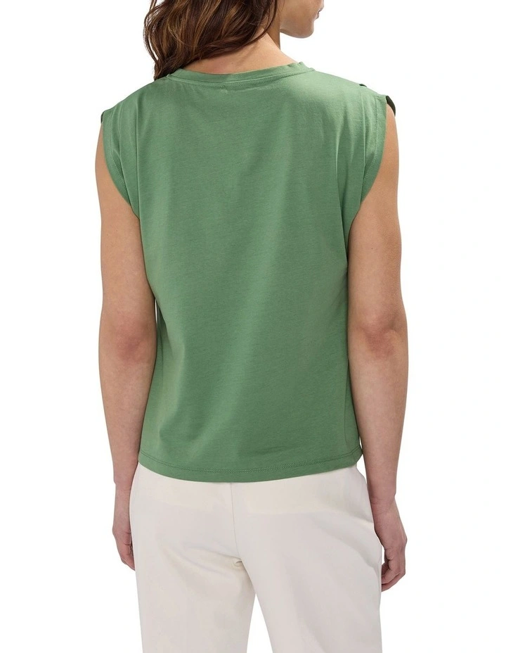 Darcy Mercerised Cotton Tee in Cactus Green image 4
