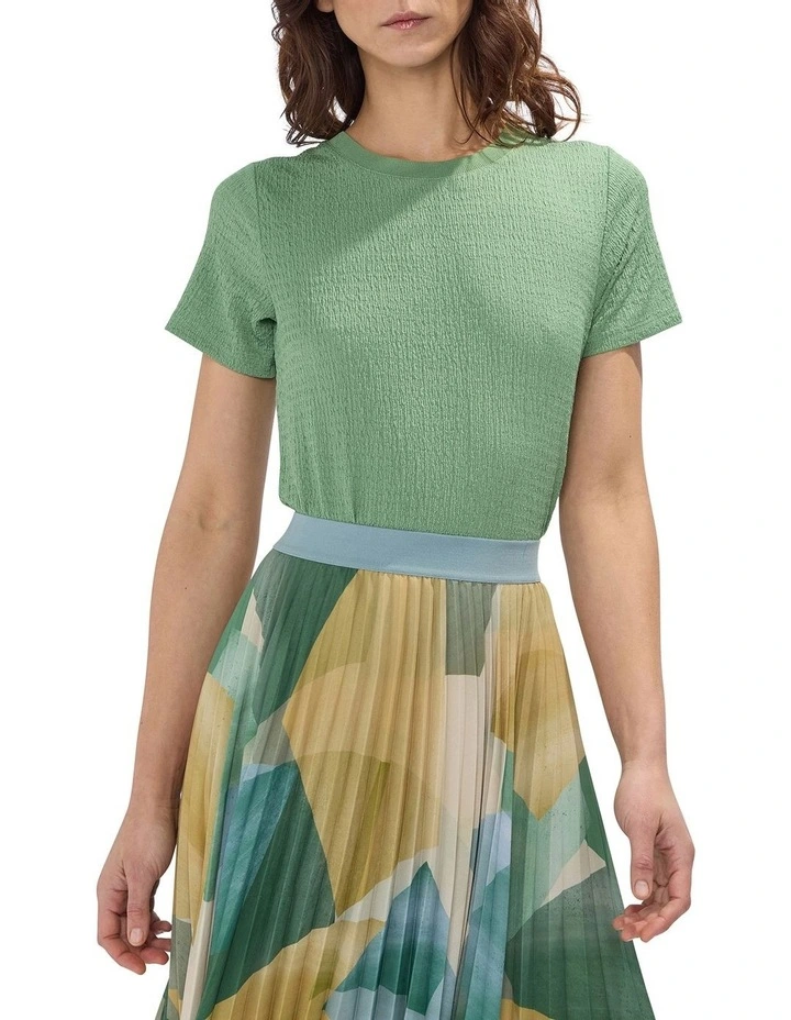 Mina Textured Tee in Cactus Green image 1