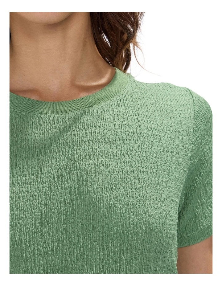 Mina Textured Tee in Cactus Green image 3
