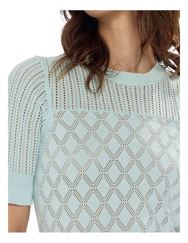Alibi Pointelle Cotton Knit in Sea Spray image 3