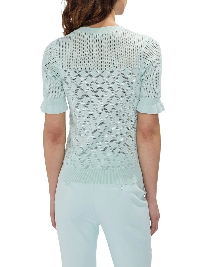 Alibi Pointelle Cotton Knit in Sea Spray image 4