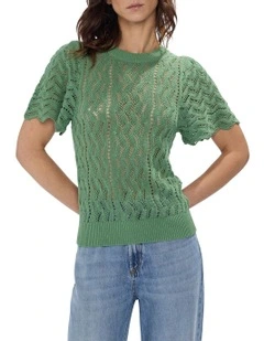 Detective Pointelle Knit in Cactus Green