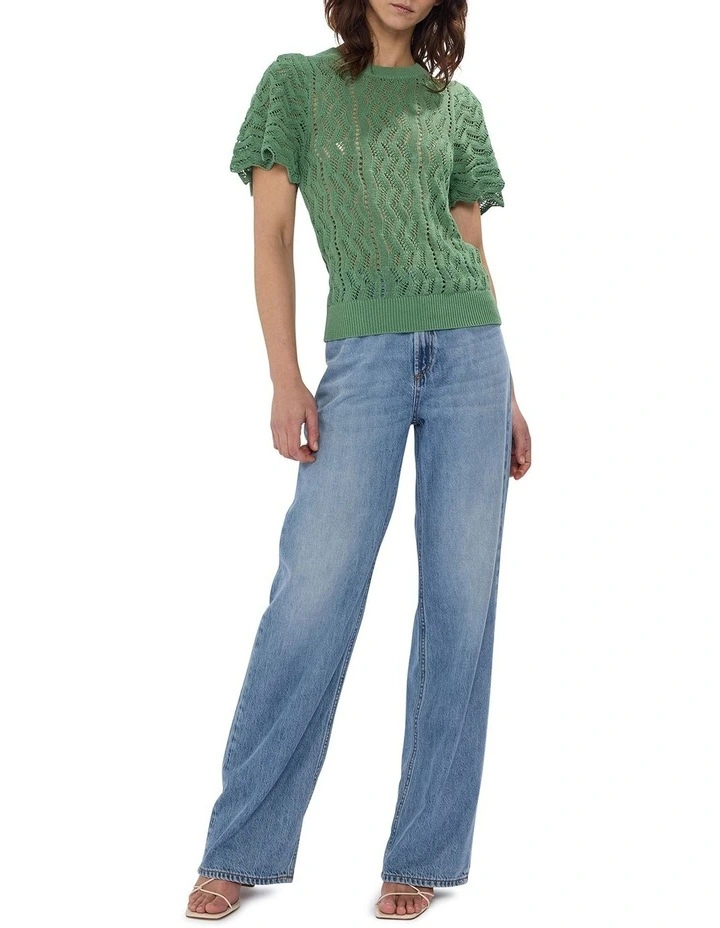 Detective Pointelle Knit in Cactus Green image 2