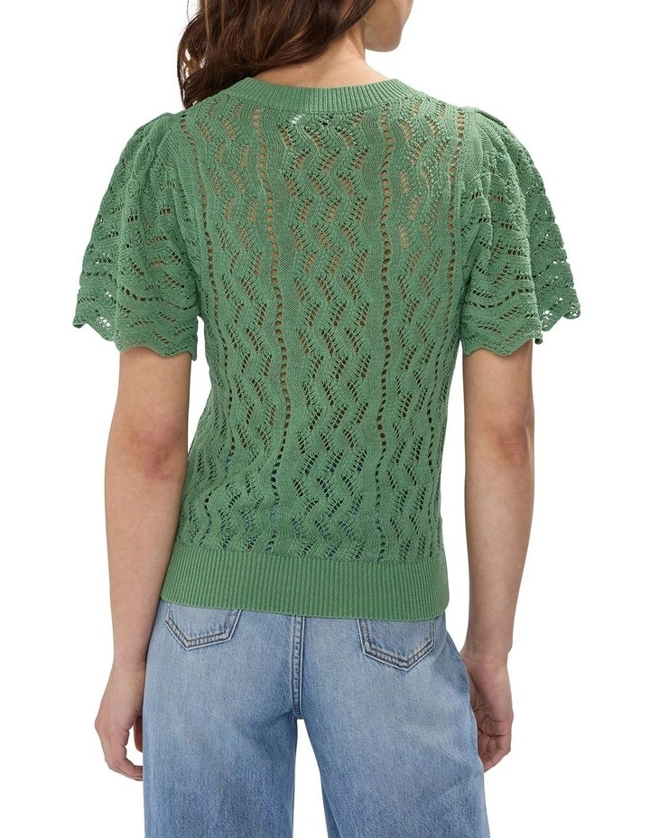 Detective Pointelle Knit in Cactus Green image 4