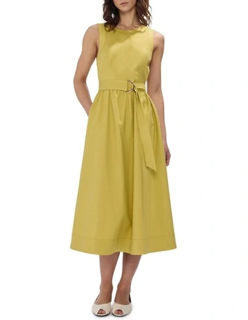 Finding Clues Midi Dress in Citrine Yellow