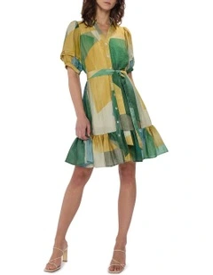 The Angle Express Dress in Green Multi