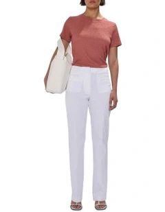 Carmen Straight Leg Pant in White