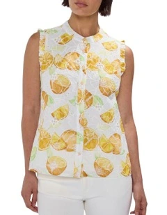 Peel Of Fortune Top in White Multi