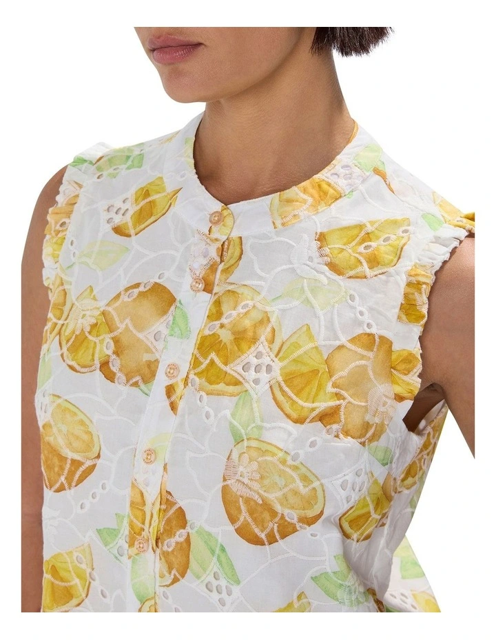 Peel Of Fortune Top in White Multi image 3