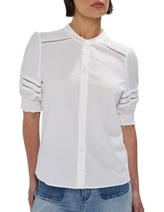 Holly Seersucker Top in White