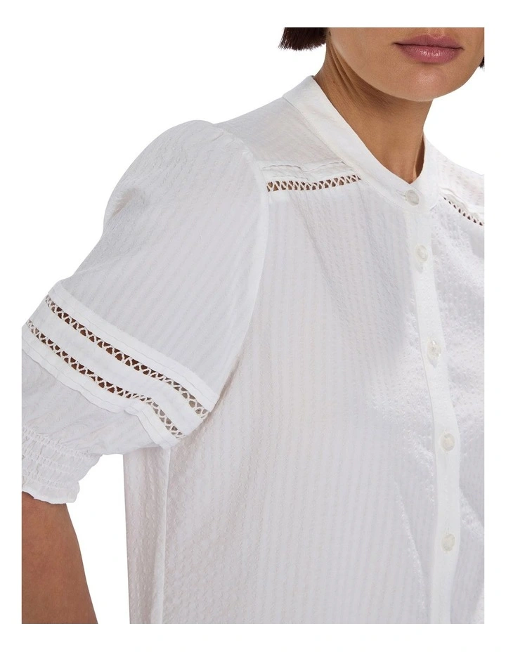 Holly Seersucker Top in White image 3