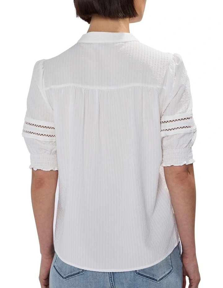 Holly Seersucker Top in White image 4