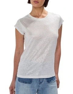 As Love Glows Foil Linen Tee in Ivory
